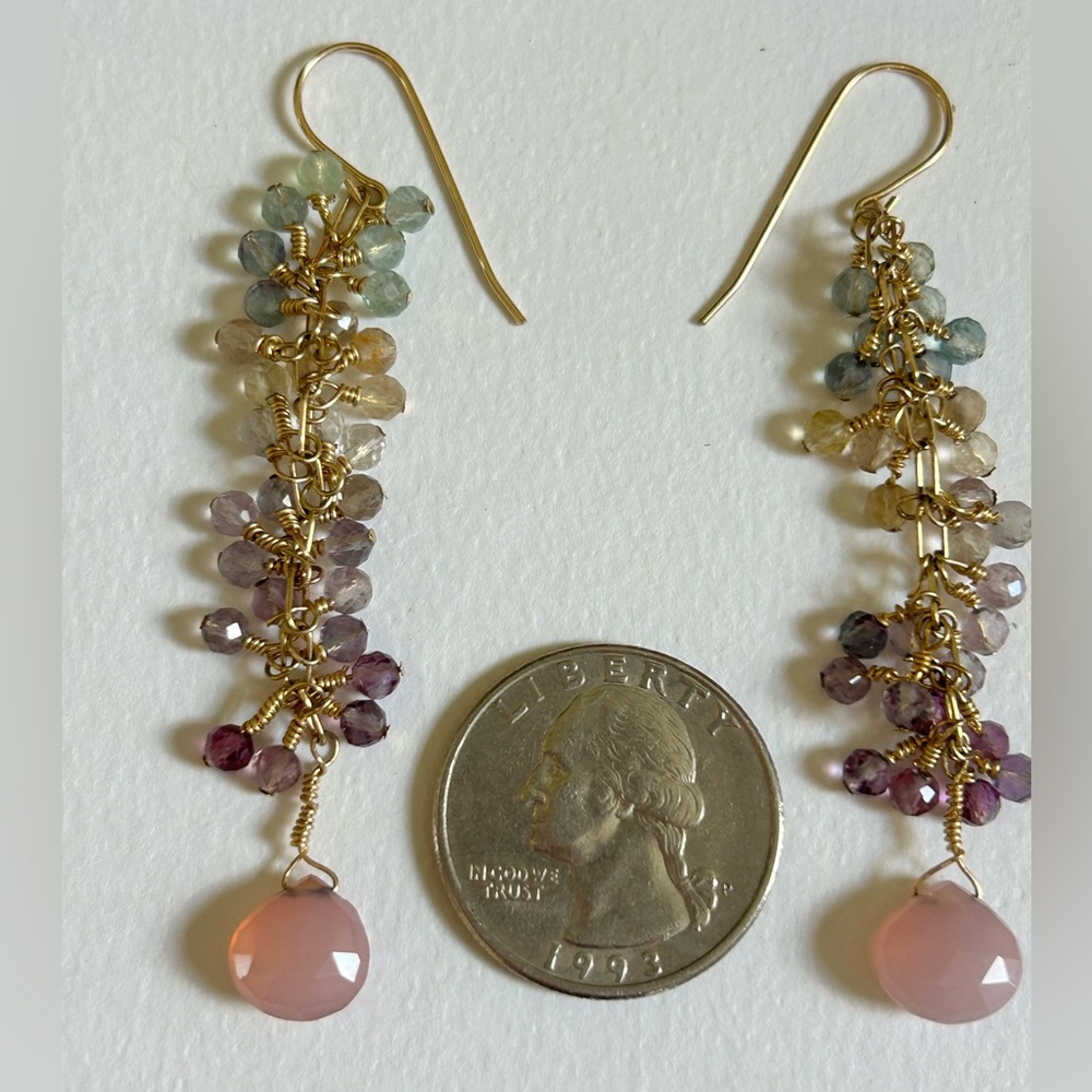 Sexy AF, GF Semi Precious Chakra Alignment Dangle Earrings